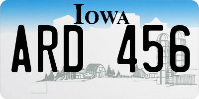 IA license plate ARD456