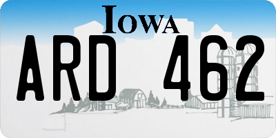 IA license plate ARD462