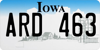 IA license plate ARD463