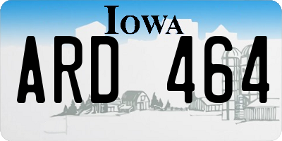 IA license plate ARD464