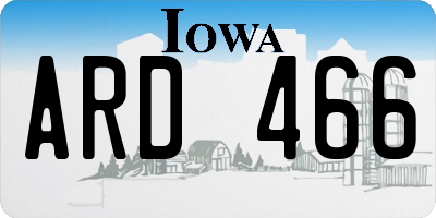 IA license plate ARD466