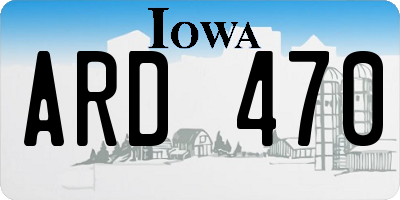 IA license plate ARD470