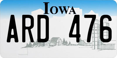 IA license plate ARD476