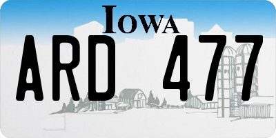 IA license plate ARD477