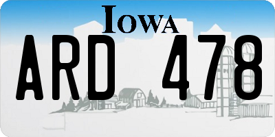 IA license plate ARD478