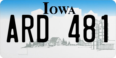 IA license plate ARD481