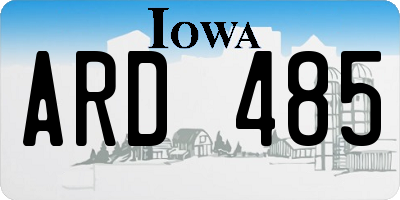 IA license plate ARD485
