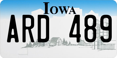 IA license plate ARD489