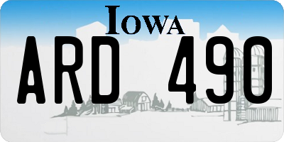 IA license plate ARD490