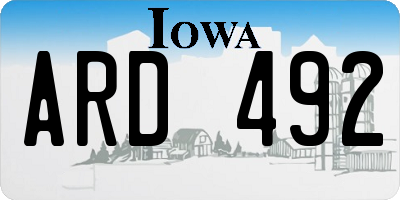 IA license plate ARD492