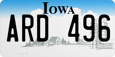 IA license plate ARD496
