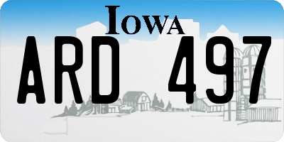 IA license plate ARD497