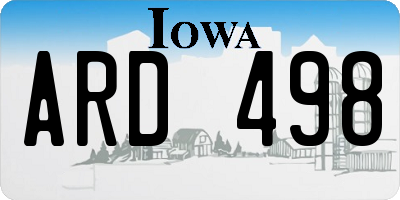 IA license plate ARD498