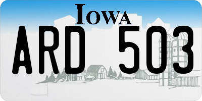 IA license plate ARD503