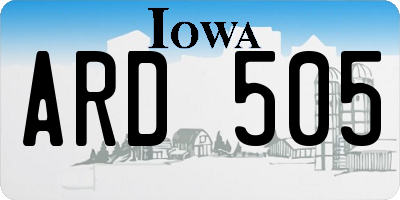 IA license plate ARD505