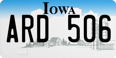 IA license plate ARD506