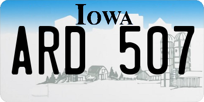 IA license plate ARD507