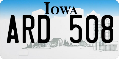 IA license plate ARD508