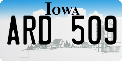 IA license plate ARD509