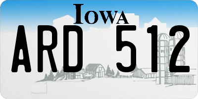 IA license plate ARD512