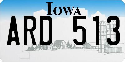 IA license plate ARD513