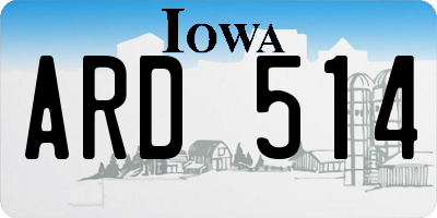 IA license plate ARD514
