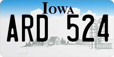 IA license plate ARD524