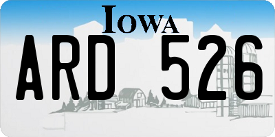 IA license plate ARD526