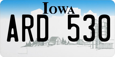 IA license plate ARD530