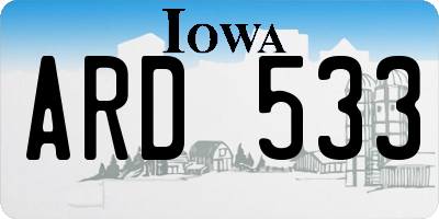 IA license plate ARD533