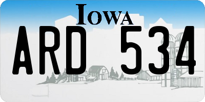 IA license plate ARD534