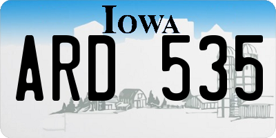 IA license plate ARD535