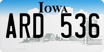 IA license plate ARD536