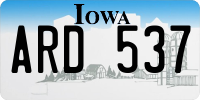 IA license plate ARD537