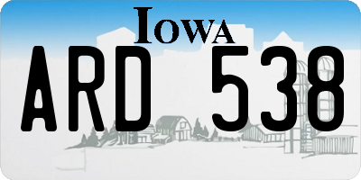 IA license plate ARD538