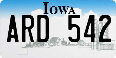 IA license plate ARD542