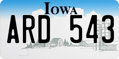IA license plate ARD543