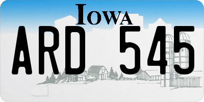 IA license plate ARD545