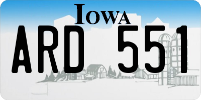 IA license plate ARD551