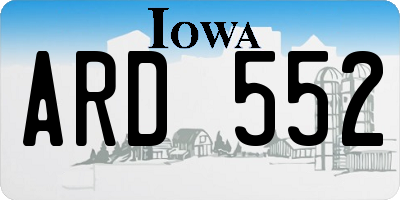 IA license plate ARD552
