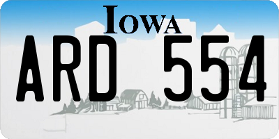 IA license plate ARD554