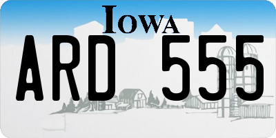 IA license plate ARD555