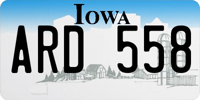 IA license plate ARD558