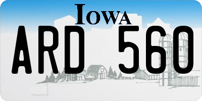 IA license plate ARD560
