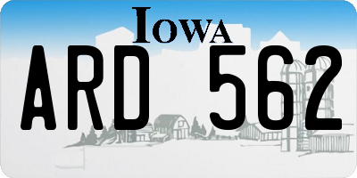IA license plate ARD562