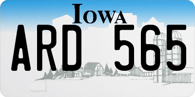 IA license plate ARD565