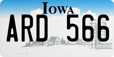 IA license plate ARD566