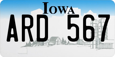 IA license plate ARD567