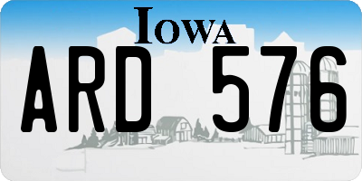 IA license plate ARD576