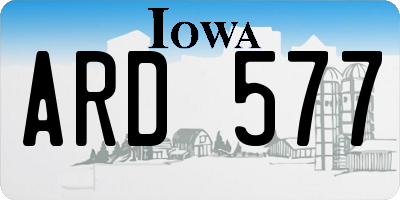 IA license plate ARD577